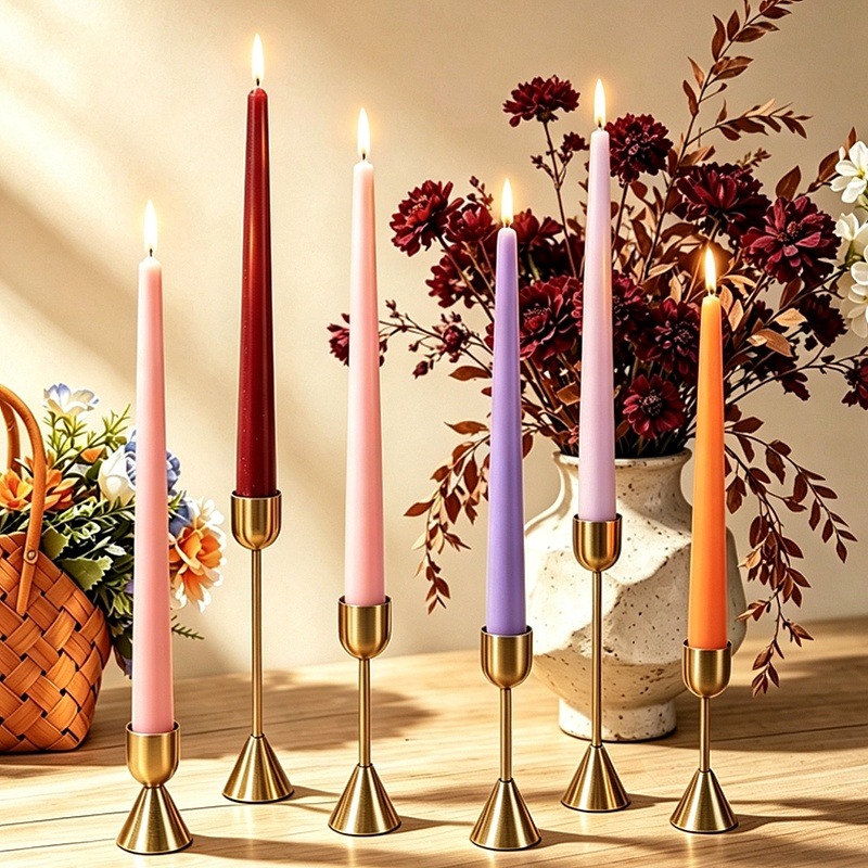 Burgundy Taper Candles, Long S - Silk Candle 评论和价格