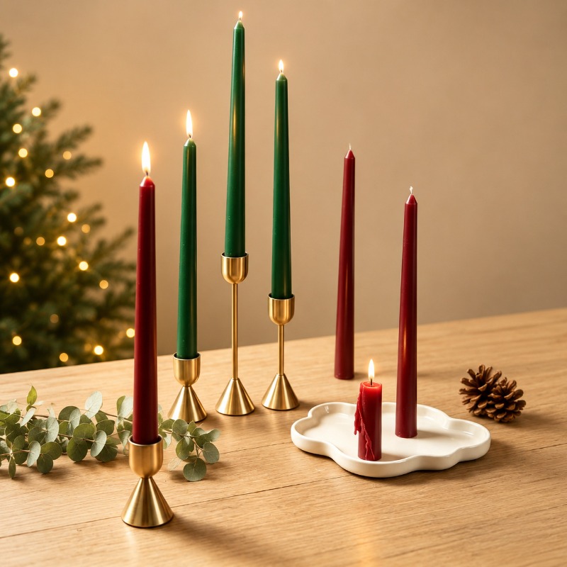 Burgundy Taper Candles, Long S - Silk Candle 评论和价格
