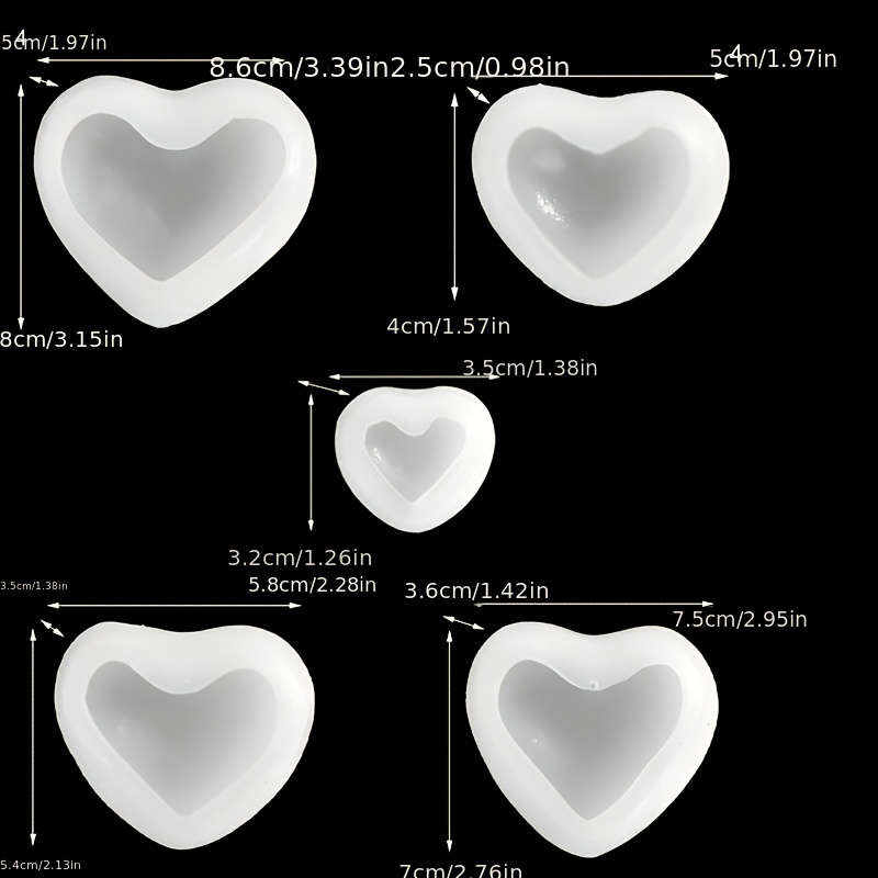 5pcs Heart-Shaped Gypsum Candl - Candle Molds 评论和价格