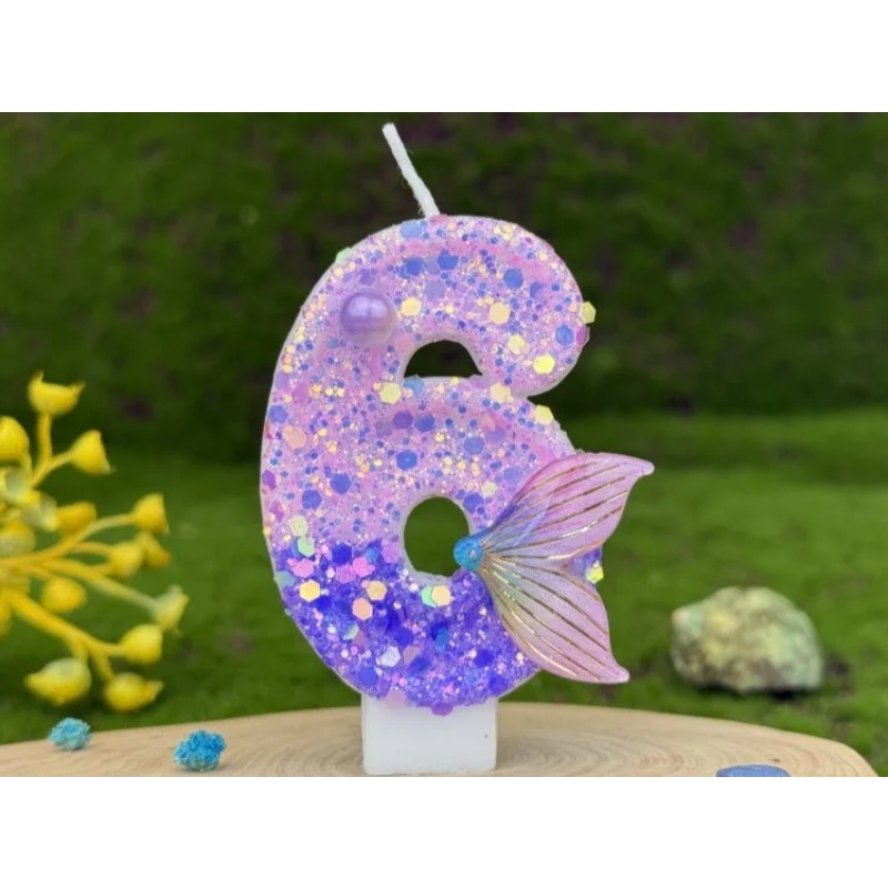 Glitter Purple Gradient Mermai - Silk Candle 评论和价格