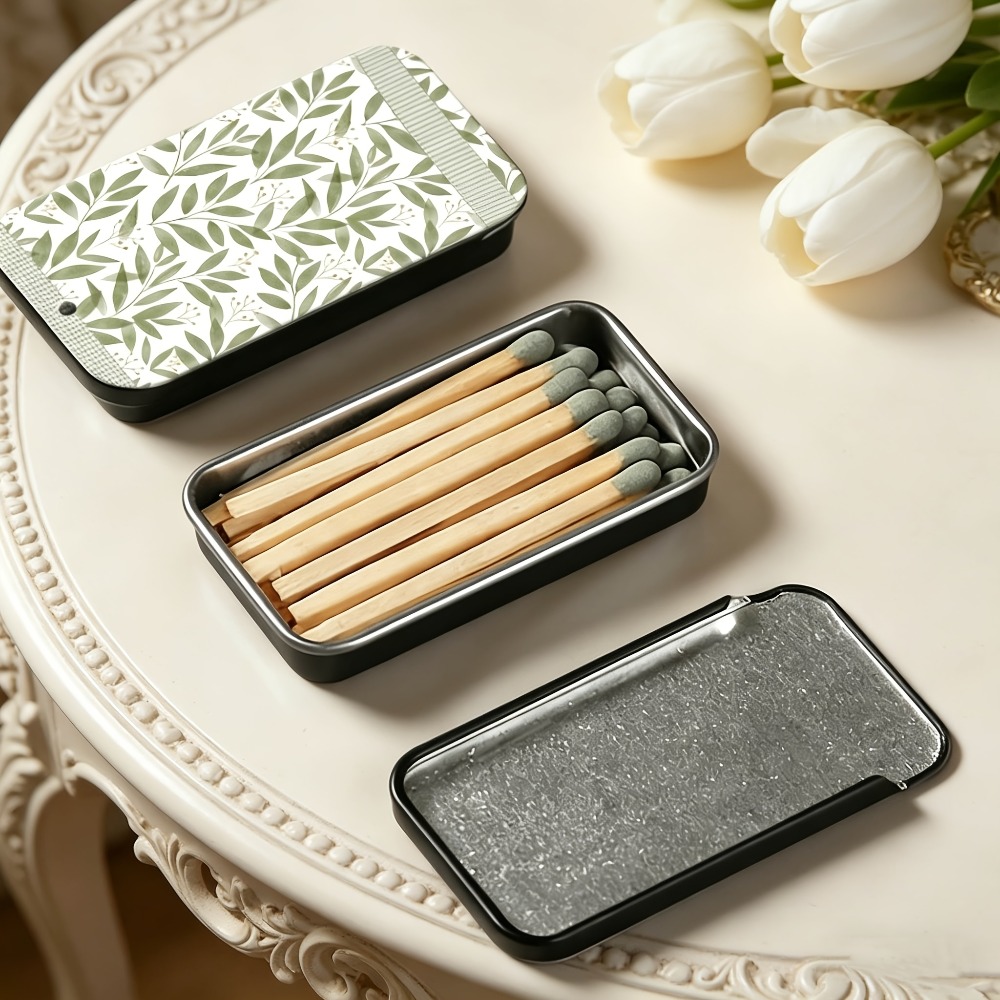 Green Leaf Pattern Tin Matchbo - Candle Lighter 评论和价格