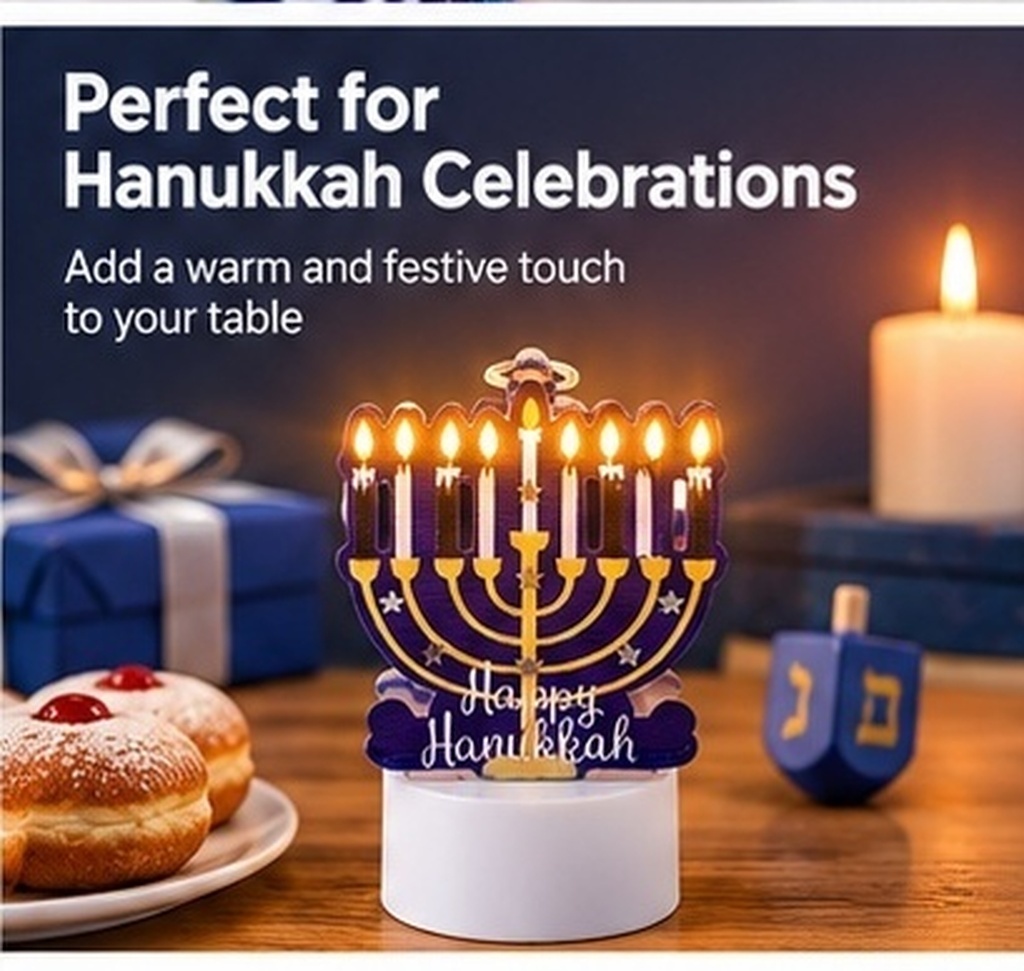 Iron LED Flameless Hanukkah Ca - Paraffin Wax 评论和价格