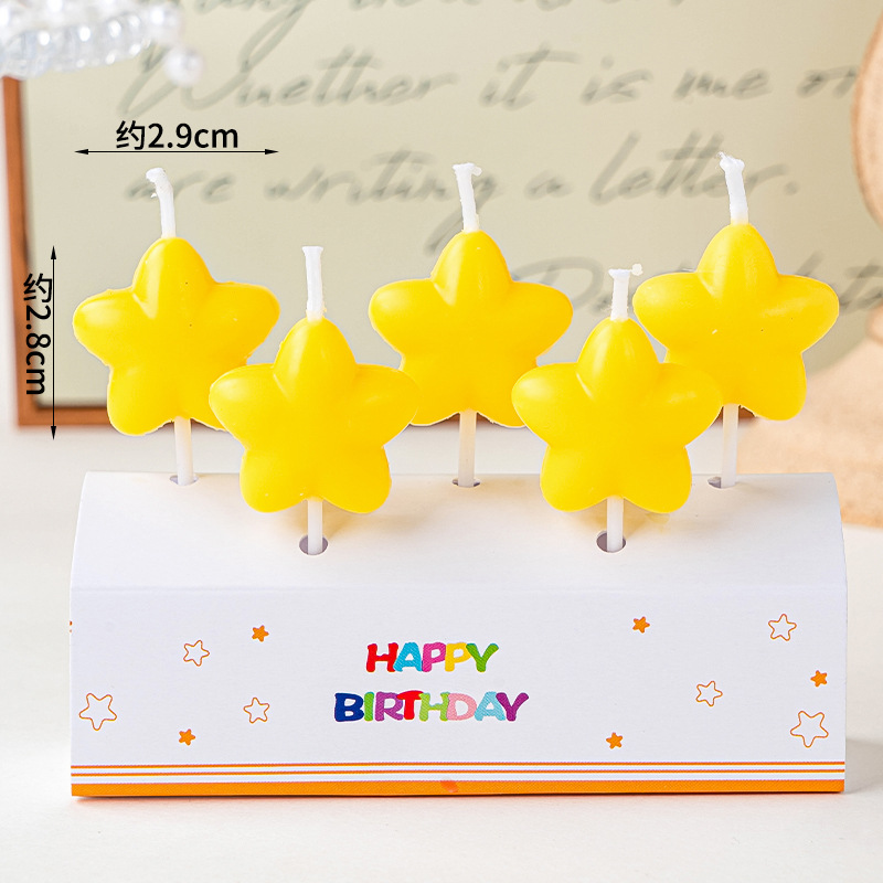 Yellow Five-pointed Star Candl - Paraffin Wax 评论和价格