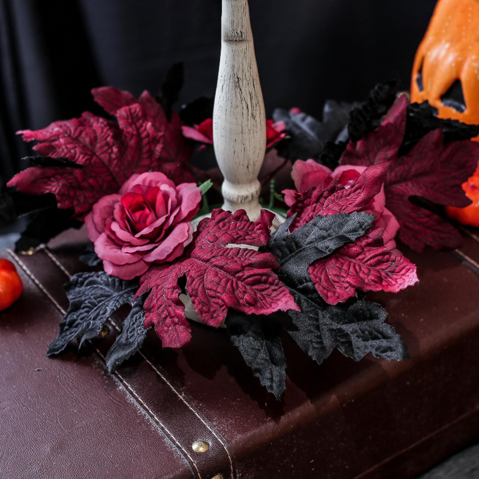 Dark Rose Halloween Wreath Sil - Silk Candle 评论和价格