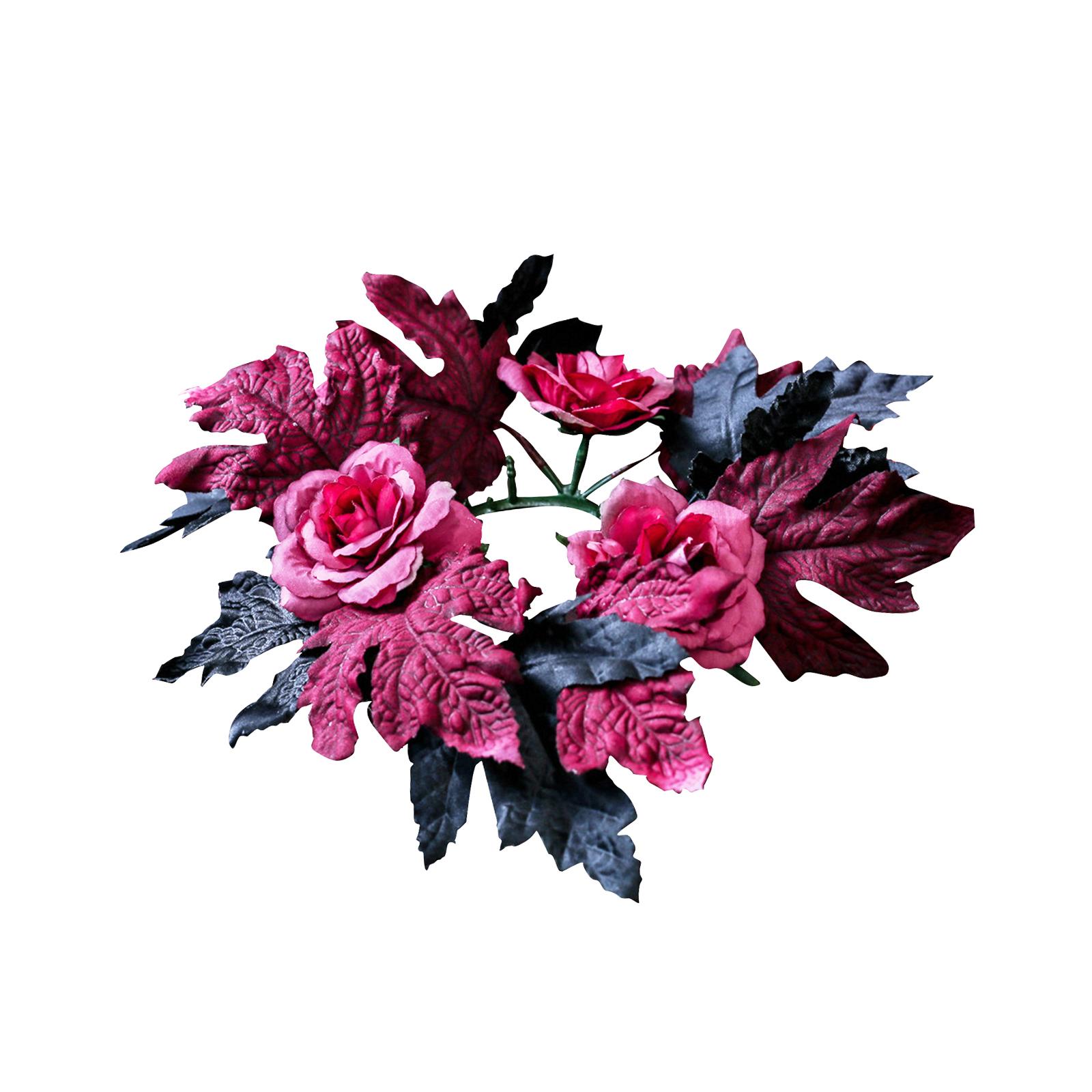 Dark Rose Halloween Wreath Sil - Silk Candle 评论和价格