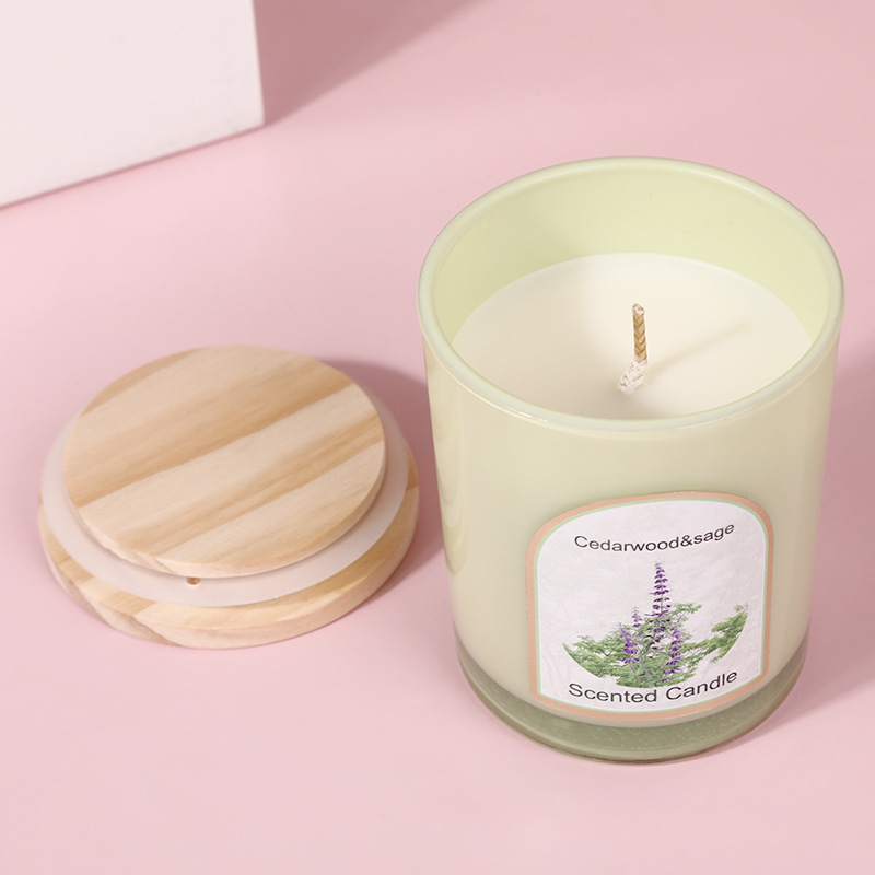 Wood cover colored glass scent - Candle Fragrance 评论和价格