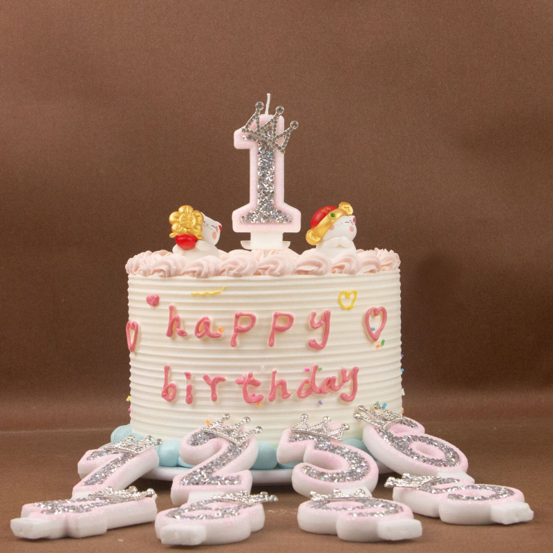 Digital Candles 0-9 Pink Silve - Silk Candle 评论和价格