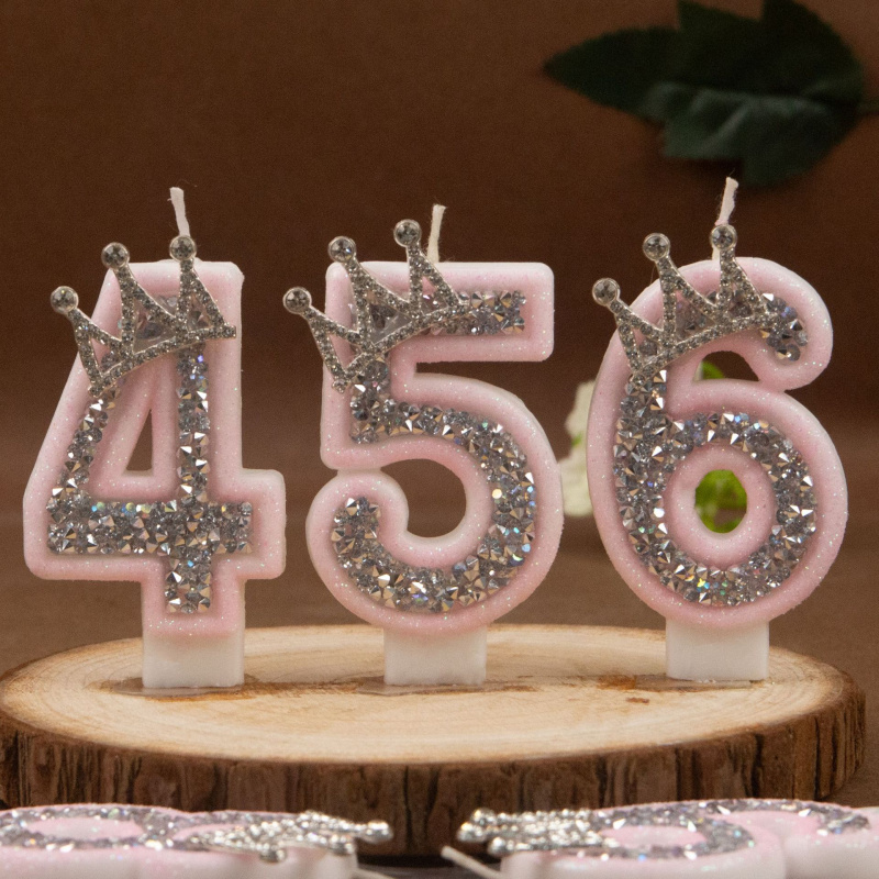 Digital Candles 0-9 Pink Silve - Silk Candle 评论和价格