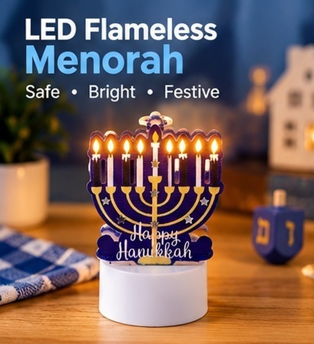 Iron LED Flameless Hanukkah Li - Paraffin Wax 评论和价格