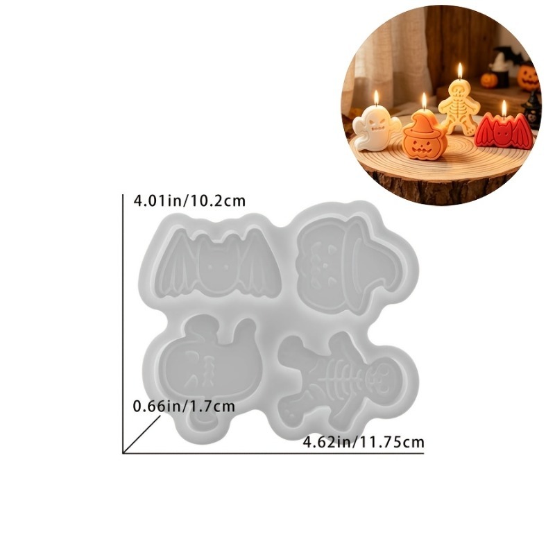 4-cavity silicone resin mold s - Candle Molds 评论和价格