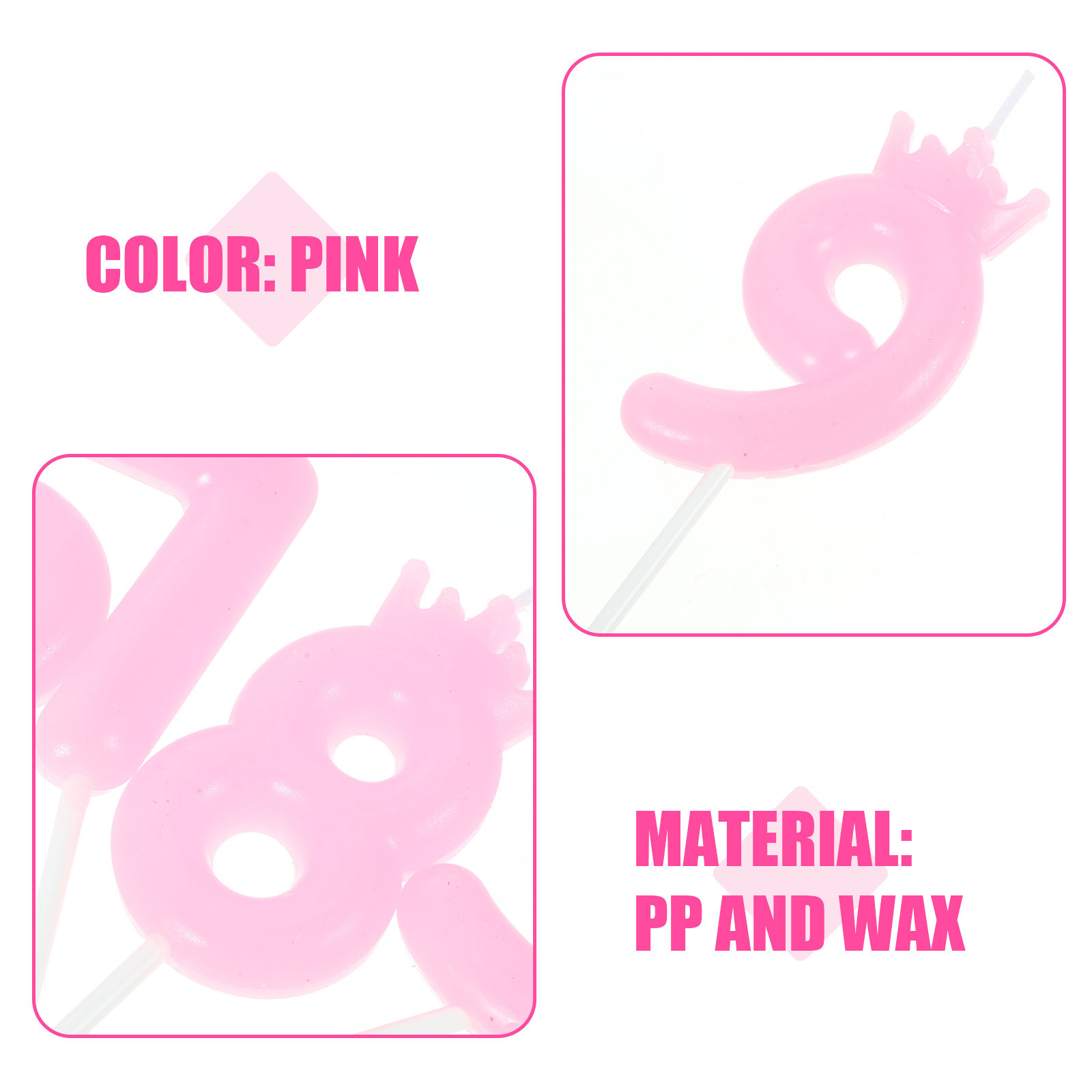 10pcs Crown Design Number Cand - Paraffin Wax 评论和价格